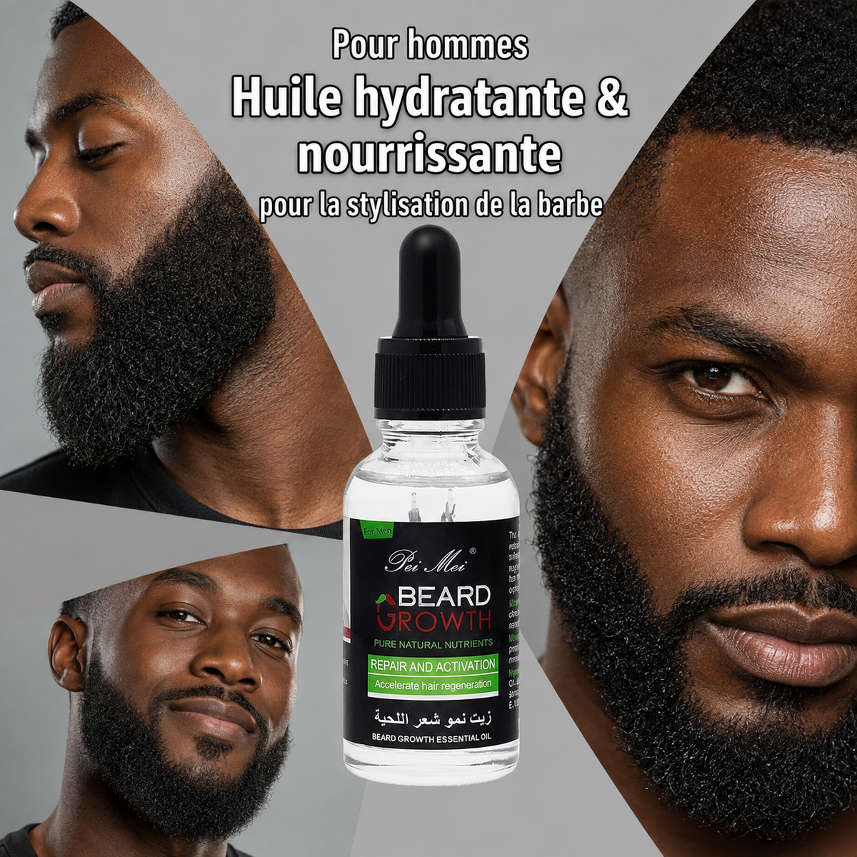 Huile de pousse barbe
