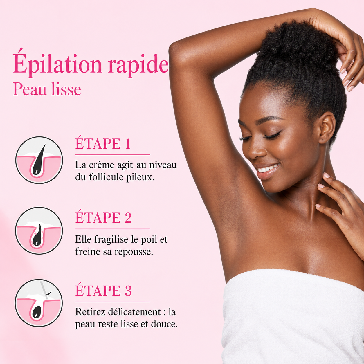 Crème d'épilation douce et hydratante