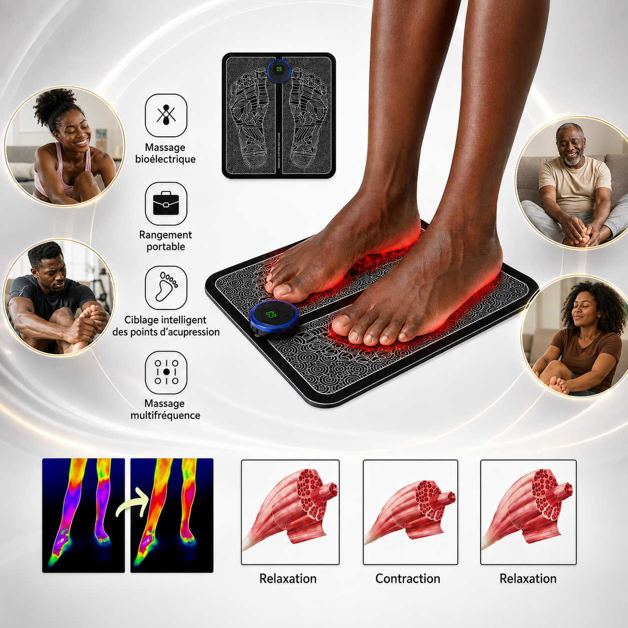 Masseur électrique pour les pieds
