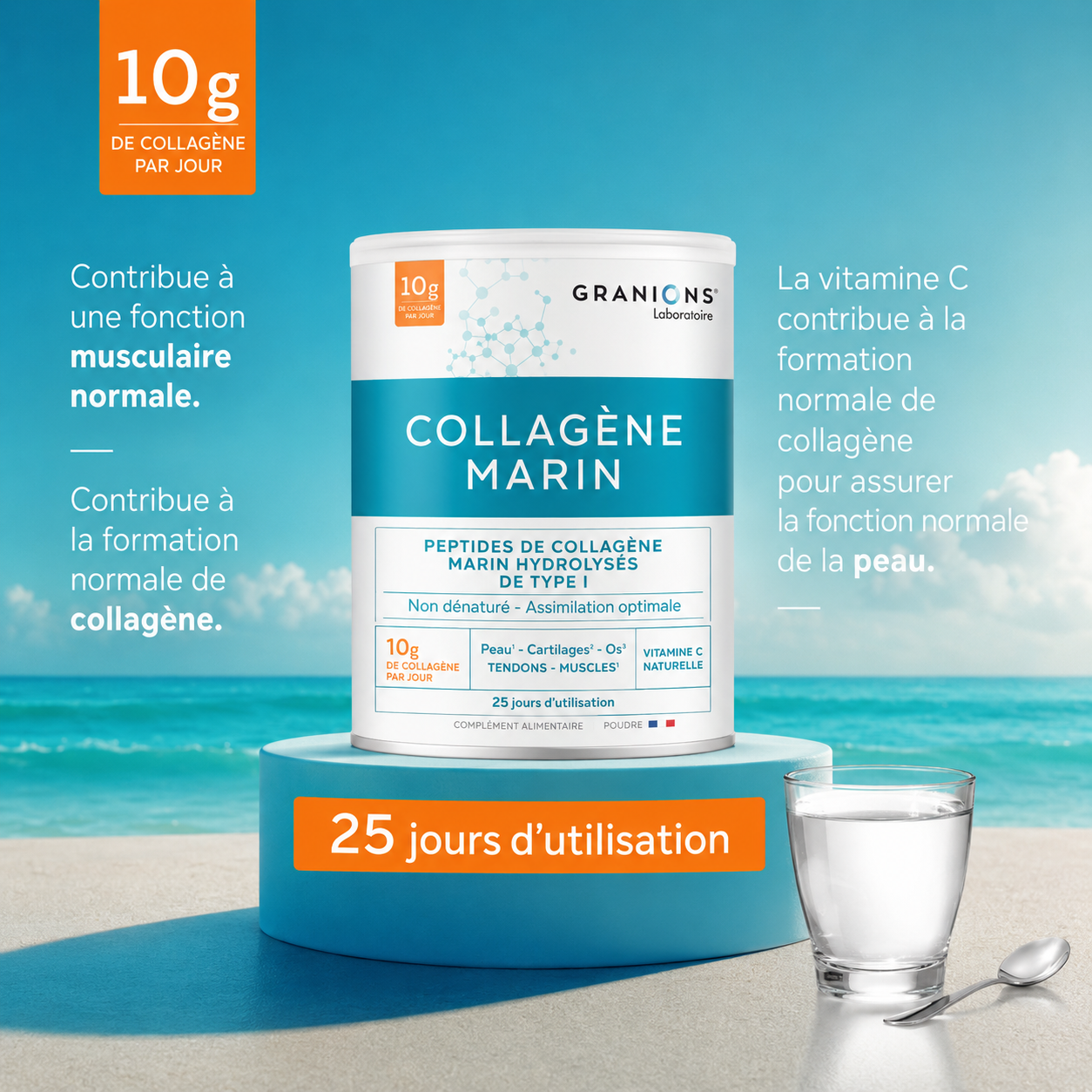 Complément alimentaire à base de collagène marin