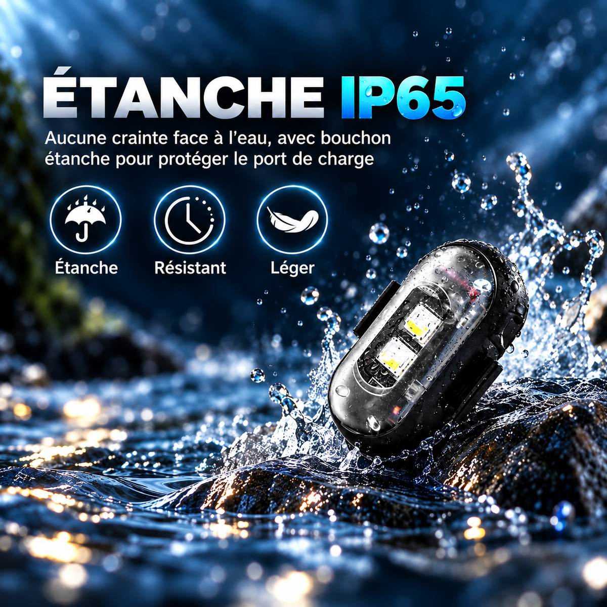 4 LED Sans Fil Multicolor pour Voiture