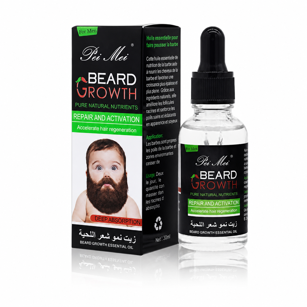 Huile de pousse barbe