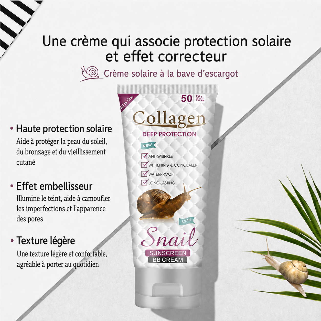 Crème solaire à la bave d'escargot